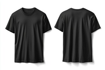 Black Tshirt Mockup Front and Back Isolated created with Generative AI