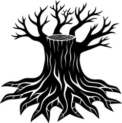 tree stump silhouette vector illustration