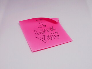 I love you sticky note