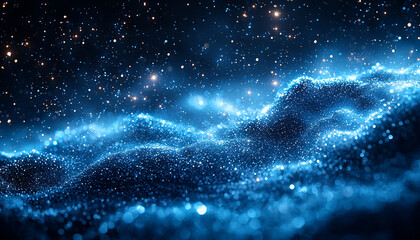 Wall Mural - glowing star in dark space, futuristic astronomy backdrop generated by ai