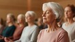 © DigitalMagicVisions - Embracing Serenity Together: Seniors Practicing Mindfulness Meditation for Community Wellness in a Whimsical Hall