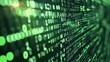 © elimicel - green computer screen displays intricate binary code, symbolizing the digital age, data encryption, and the rapid advancement of technology in modern society