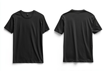 Black Tshirt Mockup Front and Back Isolated created with Generative AI