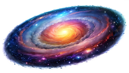 Wall Mural - Swirling colors in a vibrant galaxy, cut out transparent