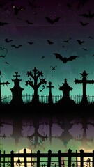 Sticker - halloween night background