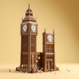 Fototapeta Big Ben - Big Ben Modeled from Chocolate with Candy Details