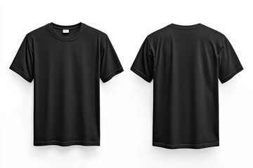 Black Tshirt Mockup Front and Back Isolated created with Generative AI