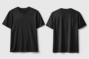 Black Tshirt Mockup Front and Back Isolated created with Generative AI