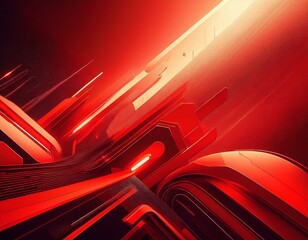 Wall Mural - vibrant abstract red technology modern background design with futuristic elements - dynamic digital 