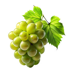 bunch of green grapes isolated