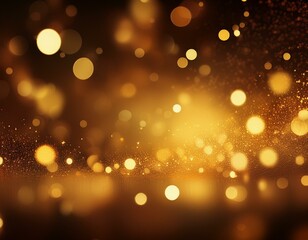 Wall Mural - dynamic golden bokeh particles abstract background for cinematic events, awards, trailers, and conce
