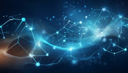 Wall Mural - abstract biotechnology innovation dynamic digital background with molecular structures and technological elements