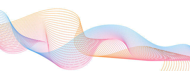 Wall Mural - abstract background design with diagonal blue and pink or orange line pattern. modern flowing wavy l