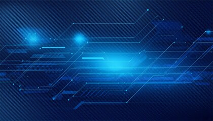 Wall Mural - Blue tech geometry abstract vector background with futuristic elements in shades of blue - modern digital design for web, print, and technology concepts