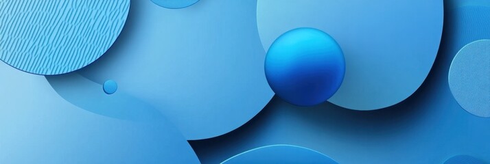 Blue background with abstract shapes Generative AI