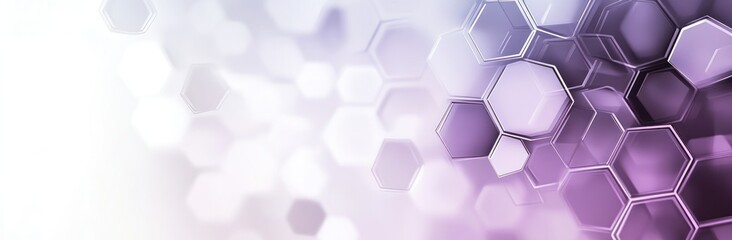 Wall Mural - hexagonal geomatric shapes abstract background in purple and orange banner