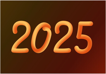 2024 Happy New Year Design Orange Blend Abstract Realistic Decoration Vector Illustration