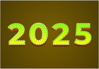 Happy New Year 2024 Design Yellow Realistic Decoration Abstract Vector Illustration