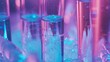 © ju_warnie - Close-up of Test Tubes Filled with Liquid in Neon Lights
