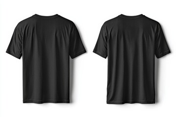 Black Tshirt Mockup Front and Back Isolated created with Generative AI