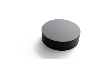 Hockey puck isolated on white background. 3d-rendering