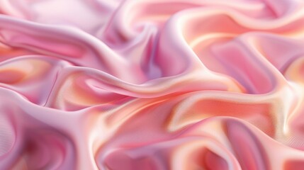 Wall Mural - Neutral pink iridescent fabric wave. Abstract horizontal background with space for text.