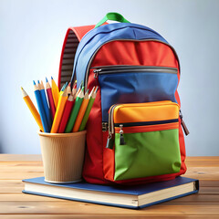 view of school backpack