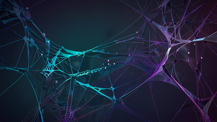abstract spider web background with chaotic, overlapping strands that form geometric patterns