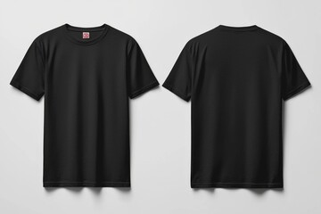 Black Tshirt Mockup Front and Back Isolated created with Generative AI