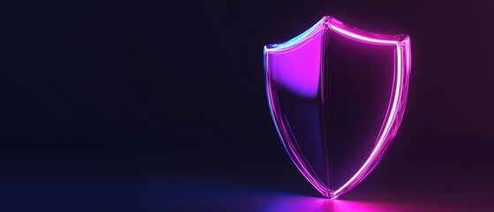 Wall Mural - A purple shield with a glowing light on it