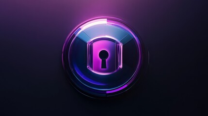 Wall Mural - a purple and blue keyhole with a key inside