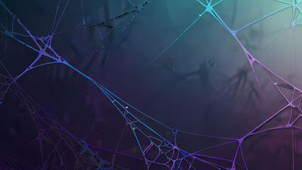 abstract spider web background with chaotic, overlapping strands that form geometric patterns