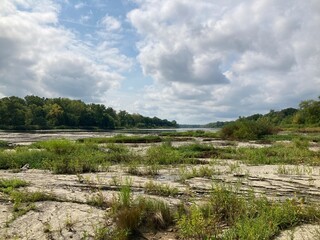 landscape with river and clouds