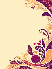 Wall Mural - Free indian flower pattern rangoli background