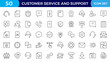 © MDUZIR - Customer Service and Support - Outline Icon Collection.Thin-line modern style of customer service icons: feedback, technical support, assistance, information, and more. Editable stroke outline icon.