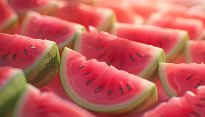 Freshness and sweetness of ripe Watermelon, a healthy summer snack generated