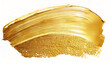© Loliruri - Gold foil brush stroke. Golden glossy paint texture isolated on white background