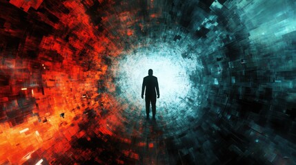 Wall Mural - negative energy waves radiating from toxic people in a futuristic setting, creating a visually pollu