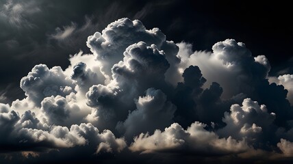 clouds set isolated black background