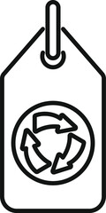 Poster - Recycle tag showing recycling symbol with arrows in simple line style