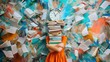 © florynstudio3 - A woman stands with a stack of books over her head, surrounded by flying pages and an alarm clock. The image symbolizes the pressure of deadlines and the overwhelming nature of knowledge.