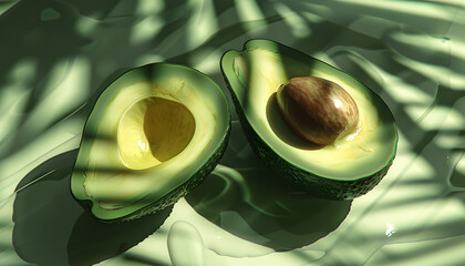 Freshness and sweetness of ripe  Avocado, a healthy summer snack generated