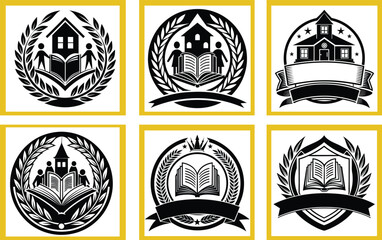 Wall Mural - Adult Learning School logo vector illustration