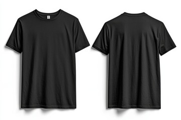 Black Tshirt Mockup Front and Back Isolated created with Generative AI