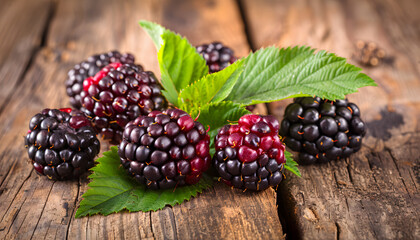 Freshness and sweetness of ripe Blackberry, a healthy summer snack generated