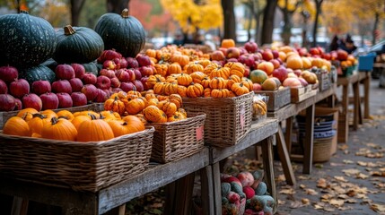 A picturesque October afternoon at a farmers' market