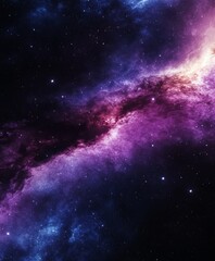 Wall Mural - A deep space gradient background fading from dark blue to rich purple with subtle starlike speckles evoking the vastness of outer space and a sense of mystery