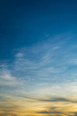 Wall Mural - panoramic beautiful sunset sky, cloud in twilight - vertical background