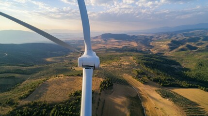 Wall Mural - Huesca wind turbine powers homes.