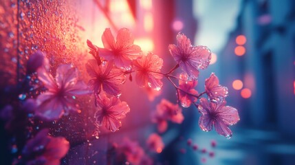 Canvas Print - close up of pink flower